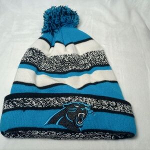 Carolina Panthers NFL Pin Beanie New Era Football Hat Athletic Cozy Striped Cap